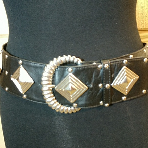 Fun boho black and silver embellished belt - Picture 3 of 7
